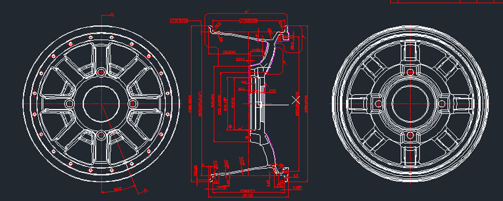 ATV Wheel CAD Drawing